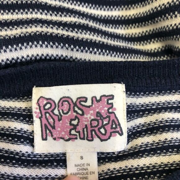 Rosne Netra Navy Ivory Stripped Sweater Size S - Picture 7 of 7
